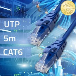 Qoltec Kabel Patchcord UTP | CAT6 | 2 x RJ-45 | 5m | High speed | Gold