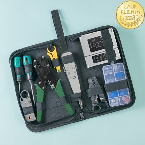 Qoltec Modułowa zaciskarka do cięcia i zaciskania kabli Ethernet 8P 6P 4P