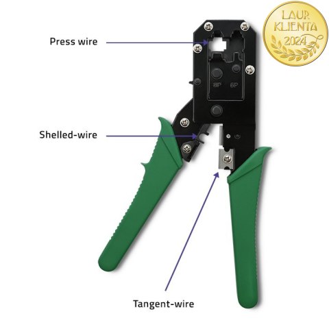 Qoltec Modułowa zaciskarka do cięcia i zaciskania kabli Ethernet 8P 6P 4P