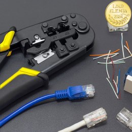 Qoltec Modułowa zaciskarka do cięcia i zaciskania kabli Ethernet 8P 6P