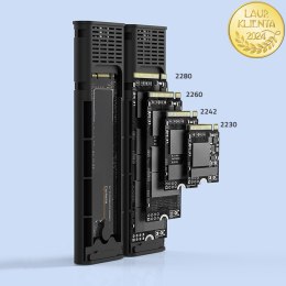 Qoltec Obudowa | kieszeń na dysk M.2 SSD | SATA | NVMe | USB-C | DUAL 2 x 2TB
