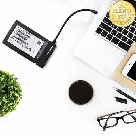 Qoltec Adapter SATA | Przejściówka na dysk SSD HDD 2.5" | USB-C | Super speed 5Gb/s | 2TB | 19cm