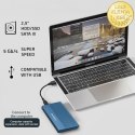 Qoltec Aluminiowa Obudowa | Kieszeń na dysk SSD HDD 2.5" | SATA | USB 3.0 | Super speed 5Gb/s | 2TB | Niebieski
