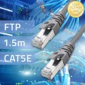 Qoltec Kabel Patchcord FTP | CAT5e | 2 x RJ-45 | 1.5m | High speed | Gold | Ekranowany