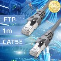 Qoltec Kabel Patchcord FTP | CAT5e | 2 x RJ-45 | 1m | High speed | Gold | Ekranowany