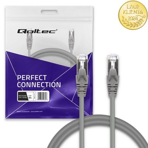 Qoltec Kabel Patchcord FTP | CAT5e | 2 x RJ-45 | 1m | High speed | Gold | Ekranowany