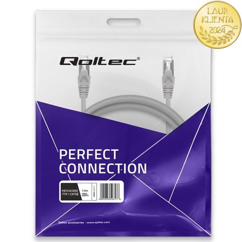 Qoltec Kabel Patchcord FTP | CAT5e | 2 x RJ-45 | 1m | High speed | Gold | Ekranowany