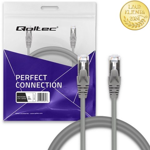 Qoltec Kabel Patchcord FTP | CAT5e | 2 x RJ-45 | 2m | High speed | Gold | Ekranowany
