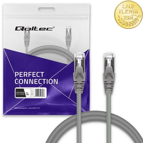 Qoltec Kabel Patchcord FTP | CAT5e | 2 x RJ-45 | 5m | High speed | Gold | Ekranowany