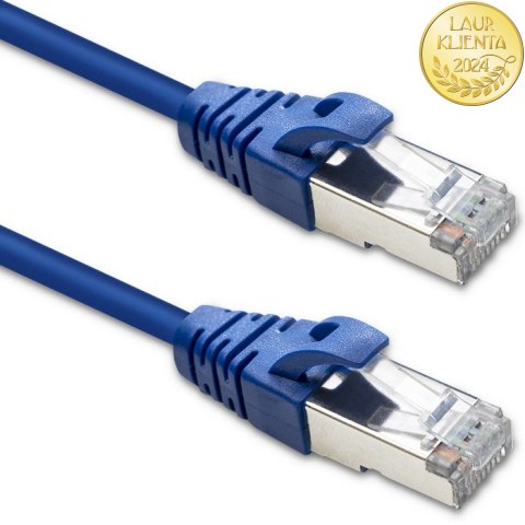Qoltec Kabel Patchcord FTP | CAT6 | 2 x RJ-45 | 1m | High speed | Gold | Ekranowany