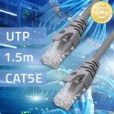 Qoltec Kabel Patchcord UTP | CAT5e | 2 x RJ-45 |1.5m | High speed | Gold