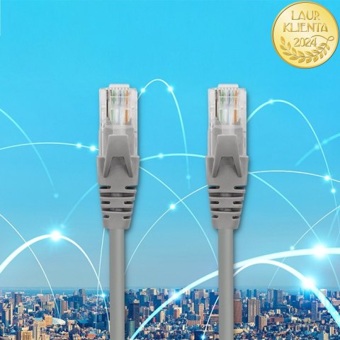 Qoltec Kabel Patchcord UTP | CAT5e | 2 x RJ-45 |1.5m | High speed | Gold