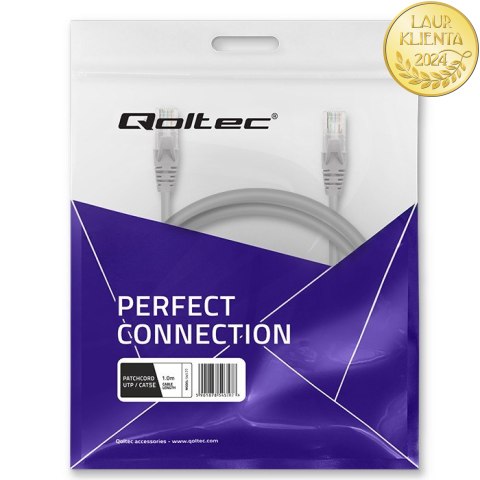 Qoltec Kabel Patchcord UTP | CAT5e | 2 x RJ-45 | 1m | High speed | Gold