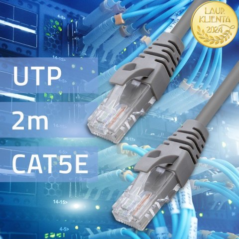 Qoltec Kabel Patchcord UTP | CAT5e | 2 x RJ-45 | 2m | High speed | Gold
