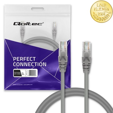 Qoltec Kabel Patchcord UTP | CAT5e | 2 x RJ-45 | 3m | High speed | Gold