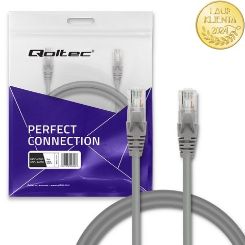 Qoltec Kabel Patchcord UTP | CAT5e | 2 x RJ-45 | 5m | High speed | Gold