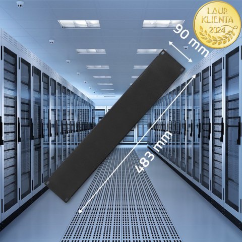 Qoltec Solidny stalowy Panel zaślepiający do szaf RACK 19" | 2U