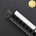 Qoltec Solidny stalowy Patch panel do szaf RACK 19'' | 24 porty | 1U | UTP | Czarny