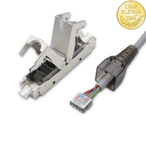 Qoltec Wtyk RJ45 beznarzędziowy STP | CAT6 | JACK PIN | T568B | T568A