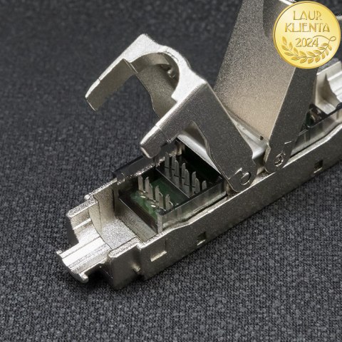 Qoltec Wtyk RJ45 beznarzędziowy STP | CAT6A | JACK PIN | T568B | T568A