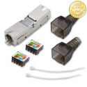 Qoltec Wtyk RJ45 beznarzędziowy STP | CAT6A | JACK PIN | T568B | T568A