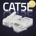 Qoltec Wtyk przelotowy złącze RJ45 | CAT5e | UTP | Pass Through | Pozłacane styki | 10 sztuk