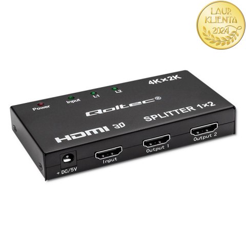 Qoltec Aktywny rozdzielacz Splitter 2 x HDMI 4K x 2K | 3.4Gb/s | High stability