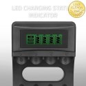 Qoltec Ładowarka do akumulatorków Ni-MH typu R03 AAA R6 AA | LCD | Kabel USB