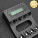 Qoltec Ładowarka do akumulatorków Ni-MH typu R03 AAA R6 AA | LCD | Kabel USB