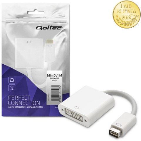 Qoltec Adapter Mini DVI na DVI (24+5) | Full HD | 0.16m