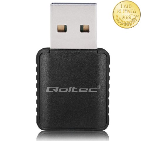 Qoltec Bezprzewodowy Ultra szybki DUAL mini WiFi adapter 2 x 2dBi | Standard AC | USB 3.0 | 1300Mbps