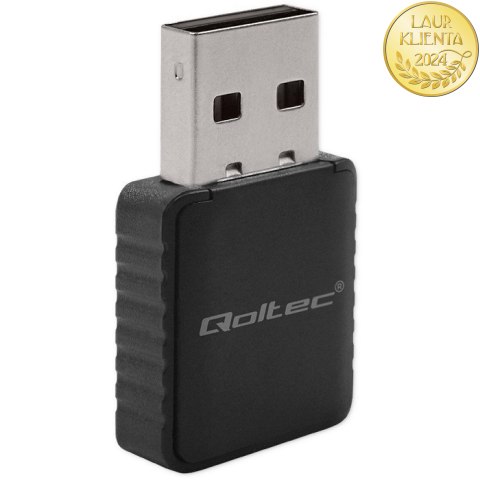 Qoltec Bezprzewodowy Ultra szybki DUAL mini WiFi adapter 2 x 2dBi | Standard AC | USB 3.0 | 1300Mbps