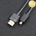 Qoltec Kabel HDMI | Micro HDMI | High speed | 4K | 30Hz | GOLD | 1.5m