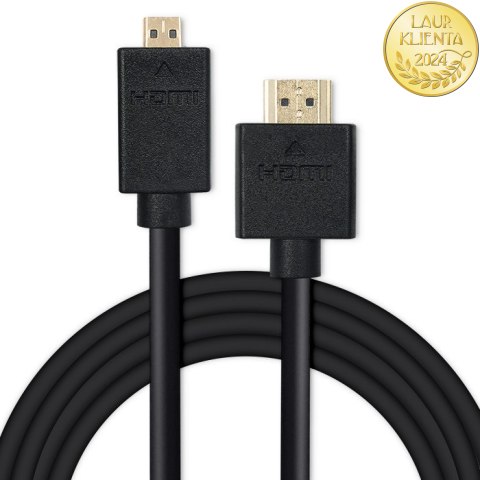 Qoltec Kabel HDMI | Micro HDMI | High speed | 4K | 30Hz | GOLD | 1.5m