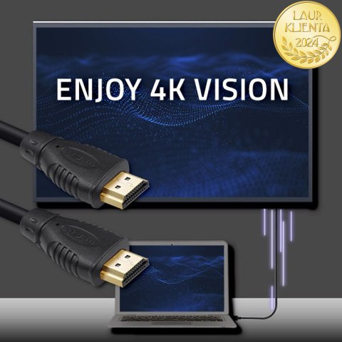 Qoltec Kabel HDMI v1.4 | High Speed | Ethernet | 4K | 30Hz | GOLD | 2m