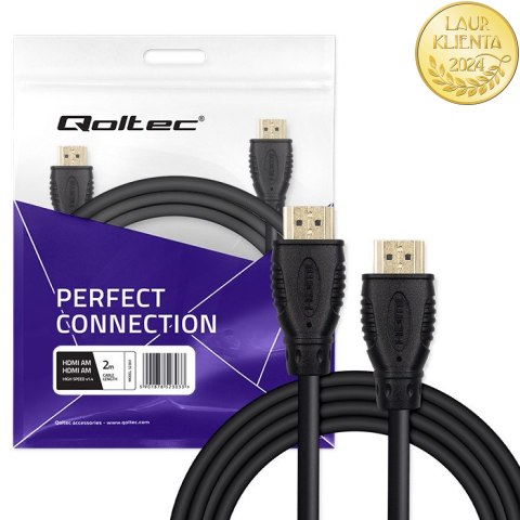 Qoltec Kabel HDMI v1.4 | High Speed | Ethernet | 4K | 30Hz | GOLD | 2m