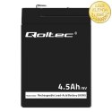 Qoltec Akumulator AGM | 6V | 4.5Ah | Bezobsługowy | Wydajny | LongLife | do UPS, wagi, kasy