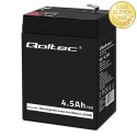 Qoltec Akumulator AGM | 6V | 4.5Ah | Bezobsługowy | Wydajny | LongLife | do UPS, wagi, kasy