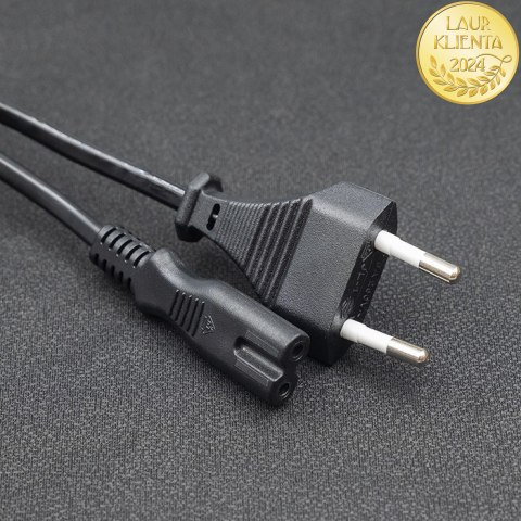 Qoltec Kabel zasilający IEC C7 / CEE 7/16 | ósemka | 2x0.5mm² | 1.4m