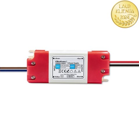 Qoltec Zasilacz impulsowy LED IP20 | 12W | 12V | 1A