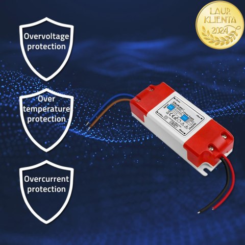 Qoltec Zasilacz impulsowy LED IP20 | 12W | 12V | 1A