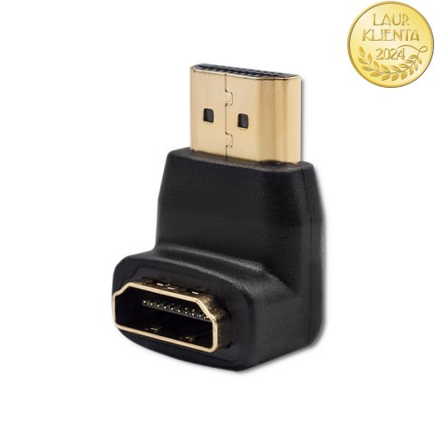 Qoltec Adapter HDMI A męski | HDMI A żeński | kątowy