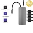 Qoltec Hub Adapter USB-C 3.1 5w1 | 4x USB 3.0 | DC