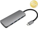 Qoltec Hub Adapter USB-C 3.1 5w1 | 4x USB 3.0 | DC