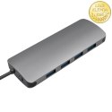 Qoltec Hub Adapter USB-C 3.1 5w1 | 4x USB 3.0 | DC