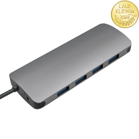 Qoltec Hub Adapter USB-C 3.1 5w1 | 4x USB 3.0 | DC
