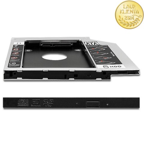 Qoltec Kieszeń na drugi dysk 2.5 HDD | 9.5 mm