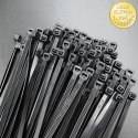 Qoltec Opaski zaciskowe Trytki kablowe | 2.5*200mm | 100 szt. | Nylon66 | UV | Czarne