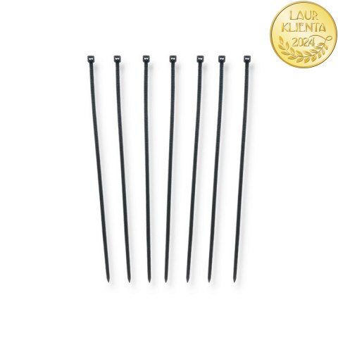 Qoltec Opaski zaciskowe Trytki kablowe | 2.5*200mm | 100 szt. | Nylon66 | UV | Czarne