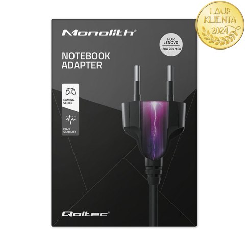 Qoltec Zasilacz do laptopa Lenovo 180W | 20V | 9.0A | Slim tip+pin | +kabel zasilający Qoltec Zasilacz do laptopa Lenovo 180W | 20V | 9.0A | Slim tip+pin | +kabel zasilający